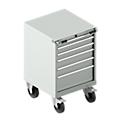 Schubladenschrank mit Rollen WSK 27-27, 6 Schübe, bis 200 kg, B 564 x T 572 x H 870 mm, lichtgrau/lichtgrau