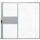 Schuifdeur, voor gaas scheidingswandsysteem, B 2238 x H 2110 mm, licht zilverkleurig