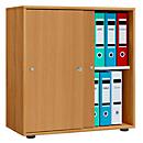 Schuifdeurkast 2 OH, B 700 x D 400 x H 740 mm, beuken decor