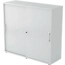 Schuifdeurkast, 3 ordnerhoogten, B 1200 x D 400 x H 1100 mm, lichtgrijs