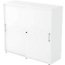 Schuifdeurkast, 3 ordnerhoogten, B 1200 x D 400 x H 1100 mm, wit/wit