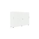 Schuifdeurkast, akoestische wand, B 1600 mm, 3 ordnerhoogten, wit