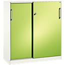 Schuifdeurkast ASISTO C 3000, 3 ordnerhoogten, met afdekplaat, breedte 1200 mm,