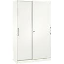 Schuifdeurkast ASISTO C 3000, 5 ordnerhoogten, afsluitbaar, breedte 1200 mm, wit/wit