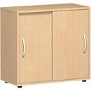 Schuifdeurkast PALENQUE, 2 ordnerhoogten, 1 legbord, B 800 x D 400 x H 752 mm, beuken