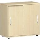 Schuifdeurkast PALENQUE, 2 ordnerhoogten, 1 legbord, B 800 x D 400 x H 752 mm, esdoorn