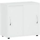 Schuifdeurkast PALENQUE, 2 ordnerhoogten, 1 legbord, B 800 x D 400 x H 752 mm, lichtgrijs