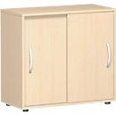 Schuifdeurkast PALENQUE, 2 ordnerhoogten, B 800 x D 400 x H 752 mm, esdoornpatroon