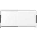 Schuifdeurkast Porto, 2 deuren, tussenschot en 4 legplanken, 1 FH, B 1600 x D 400 x H 740 mm, wit