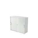 Schuifdeurkast TARVIS, 3 ordnerhoogten, B 1200 x D 400 x H 1100 mm, afsluitbaar & stapelbaar, lichtgrijs