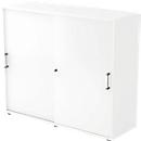 Schuifdeurkast TARVIS, 3 ordnerhoogten, B 1200 x D 400 x H 1100 mm, afsluitbaar & stapelbaar, wit