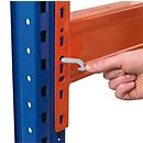 Schulte Lagertechnik EGN-DUO spar pair, thickness 1.5 mm, D 50 x H 120 mm, bay width 3600 mm, max. load 2400 kg/spar pair, orange