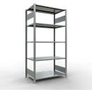 Schulte Lagertechnik Fachbodenregal MULTIplus150, Steck-Grundregal, B 1000 x T 600 x H 2000 mm, 5 Ebenen, bis 1300 kg, verzinkt
