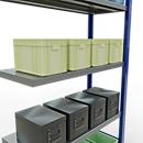 Schulte Lagertechnik Fachbodenregal-Stecksystem MULTIplus 250, Anbauregal, Längenriegel, 2000x1000x400 mm, 5 Böden, enzianblau/verzinkt