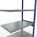 Schulte Lagertechnik Fachbodenregal-Stecksystem MULTIplus 250, Anbauregal, Längenriegel, 2500x1000x600 mm, 6 Böden, enzianblau/verzinkt