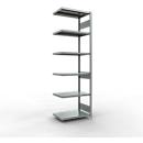 Schulte Lagertechnik Fachbodenregal-Stecksystem MULTIplus 250, Anbauregal, Längenriegel, 2500x750x500 mm, 6 Böden, verzinkt
