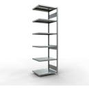 Schulte Lagertechnik Fachbodenregal-Stecksystem MULTIplus 250, Anbauregal, Längenriegel, 2500x750x600 mm, 6 Böden, verzinkt