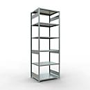 Schulte Lagertechnik Fachbodenregal-Stecksystem MULTIplus 250, Grundregal, Längenriegel, 3000x1000x800 mm, 7 Böden, verzinkt