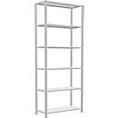Schulte Lagertechnik Fachbodenregal Stecksystem MultiPlus250, Grundregal, 6 Fachböden, Kreuzstrebe, B 1000 x T 400 x H 2500 mm, Lichtgrau RAL 7035