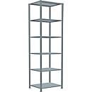 Schulte Lagertechnik Fachbodenregal Stecksystem MultiPlus250, Grundregal, 6 Fachböden, Kreuzstrebe, B 750 x T 600 x H 2500 mm, silbergrau/verzinkt