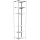 Schulte Lagertechnik Fachbodenregal Stecksystem MultiPlus250, Grundregal, 7 Fachböden, Kreuzstrebe, B 750 x T 600 x H 3000 mm, Lichtgrau RAL 7035