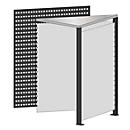 Schulte Lagertechnik Hoekmodule voor uitschuifbaar baliesysteem MULTIplus, 1 modulair frame, 1 eindpaneel, bladbreedte 780 mm, met werkblad