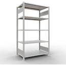 Schulte Lagertechnik Insteeksysteem voor kantoorrekken MultiPlus150, basisrek, 5 legborden, zonder middenscharnier, B 1000 x D 600 x H 1800 mm, lichtgrijs RAL 7035