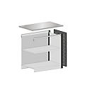 Schulte Lagertechnik Module d'extrémité pour système de comptoir extensible MULTIplus, 1 cadre de module, 1 cache de finition, largeur rehausse 806 mm, avec plan de travail