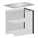 Schulte Lagertechnik Module d'extrémité pour système de comptoir extensible MULTIplus, 1 cadre de module, 1 panneau de fermeture, largeur rehausse 1056 mm, avec plan de travail