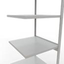 Schulte Lagertechnik MULTIplus 250 boutloos rekkensysteem, boutloze aanbouwstelling, lengte bout, 3000x750x800 mm, 7 legborden, lichtgrijs