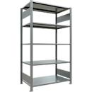 Schulte Lagertechnik MultiPlus150 klemloze kantoorstelling, basisrek, 5 legborden, zonder middenaanslag, B 1000 x D 600 x H 1800 mm, zilvergrijs/verzinkt