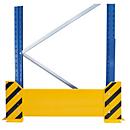 Schulte Lagertechnik Rammschutzwand für Einfach-Palettenregale, H 400 mm, für Regaltiefe 1100 mm, gelb/schwarz