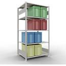 Schulte Lagertechnik Rayonnage à tablettes MULTIplus150, rayonnage de base emboîtable, L 1000 x P 800 x H 2000 mm, 5 niveaux, jusqu'à 1300 kg, gris clair