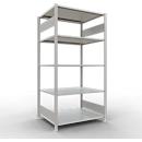 Schulte Lagertechnik Rayonnage à tablettes MULTIplus150, rayonnage de base emboîtable, L 1000 x P 800 x H 2000 mm, 5 niveaux, jusqu'à 1300 kg, gris clair