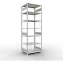 Schulte Lagertechnik Rayonnage à tablettes MULTIplus150, rayonnage de base emboîtable, L 1000 x P 800 x H 3000 mm, 7 niveaux, jusqu'à 1500 kg, gris clair