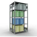 SCHULTE Lagertechnik - Rayonnage de base double emboîtable type 150 - 2000x1000x2x400 mm galv. 2x5 tablettes