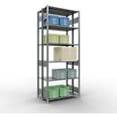 SCHULTE Lagertechnik - Rayonnage de base double emboîtable type 150 - 2500x1000x2x300 mm galv. 2x6 tablettes