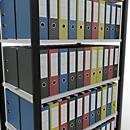 Schulte Lagertechnik Rayonnage de bureau emboîtable MultiPlus150, rayonnage de base, 6 tablettes, avec butée centrale, L 1000 x P 600 x H 2000 mm, noir/gris clair