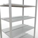 Schulte Lagertechnik Rayonnage de bureau emboîtable MultiPlus150, rayonnage de base, 7 tablettes, avec butée centrale, L 1000 x P 600 x H 2300 mm, RAL 7035 gris clair