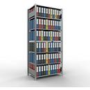 Schulte Lagertechnik Rayonnage de bureau emboîtable MultiPlus150, rayonnage de base, 7 tablettes, sans butée centrale, L 1000 x P 600 x H 2300 mm, gris argenté/galvanisé