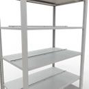 Schulte Lagertechnik Rayonnage de bureau modulaire MultiPlus150, rayonnage de base, 6 tablettes, avec butée centrale, L 1000 x P 600 x H 2000 mm, gris clair RAL 7035