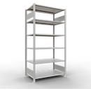 Schulte Lagertechnik Rayonnage de bureau modulaire MultiPlus150, rayonnage de base, 6 tablettes, sans butée centrale, L 1000 x P 600 x H 2000 mm, gris clair RAL 7035