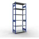 Schulte Lagertechnik Rayonnage emboîtable MULTIplus250, L 1000 x P 500 x H 2500 mm, 6 tablettes, 250 kg, RAL 5010 bleu gentiane/galvanisé