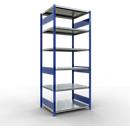 Schulte Lagertechnik Rayonnage emboîtable MULTIplus250, rayonnage de base, 2500 x 1000 x 800 mm, 6 tablettes, RAL 5010 bleu gentiane/galvanisé