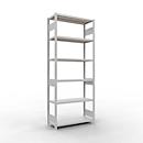 Schulte Lagertechnik Rayonnage emboîtable MULTIplus250, rayonnage de base, 6 tablettes, 2500 x 1000 x 500 mm, 250 kg, gris clair RAL 7035