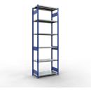 Schulte Lagertechnik Rayonnage emboîtable MULTIplus250, rayonnage de base, L 1000 x P 500 x H 3000 mm, acier, RAL 5010 bleu gentiane/zingué