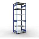 Schulte Lagertechnik Rayonnage emboîtable MULTIplus250, rayonnage de base, L 1000 x P 800 x H 3000 mm, 7 tablettes, RAL 5010 bleu gentiane/galvanisé