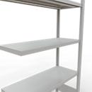 Schulte Lagertechnik Système de rayonnage à tablettes emboîtable MULTIplus 250, rayonnage annexe, verrou de longueur, 2000x1000x400 mm, 5 tablettes, gris clair