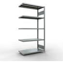 Schulte Lagertechnik Système de rayonnage à tablettes emboîtable MULTIplus 250, rayonnage annexe, verrou de longueur, 2000x1000x500 mm, 5 tablettes, galvanisé