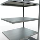 Schulte Lagertechnik Système de rayonnage à tablettes emboîtable MULTIplus 250, rayonnage annexe, verrou de longueur, 2000x1000x800 mm, 5 tablettes, galvanisé